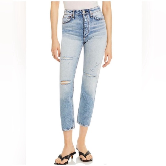 Rag & Bone Nina Cigarette Dana Point Distressed Denim High Rise Jeans 26 - Picture 1 of 15